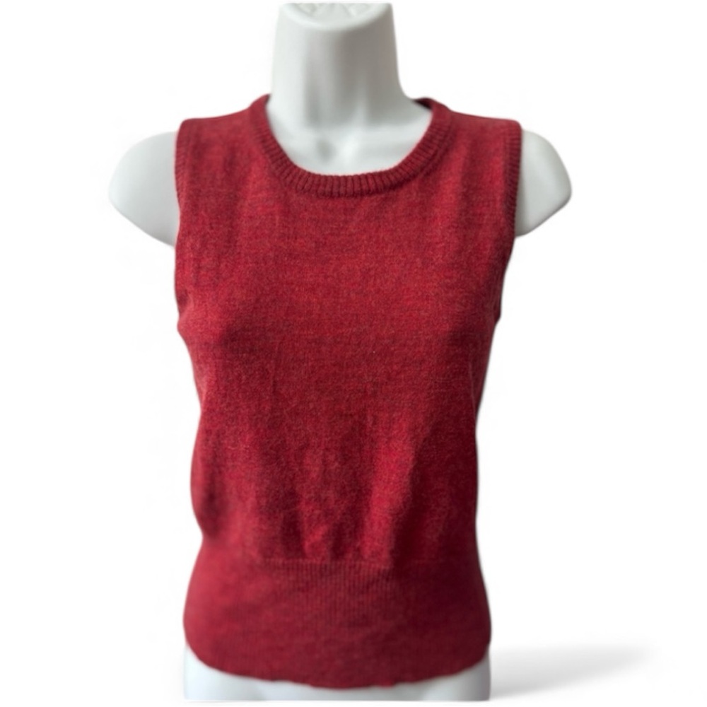 Banana Republic Red Merino Wool Sleeveless Sweater Size Medium
